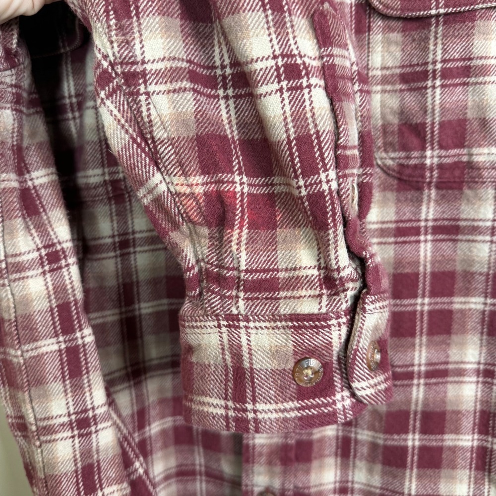 Field & Stream Heavy Flannel Shirt Mens XL Red Plaid Long Sleeve Cotton Outdoors - Picture 5 of 6